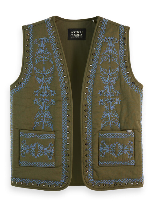 chaleco con bordado floral