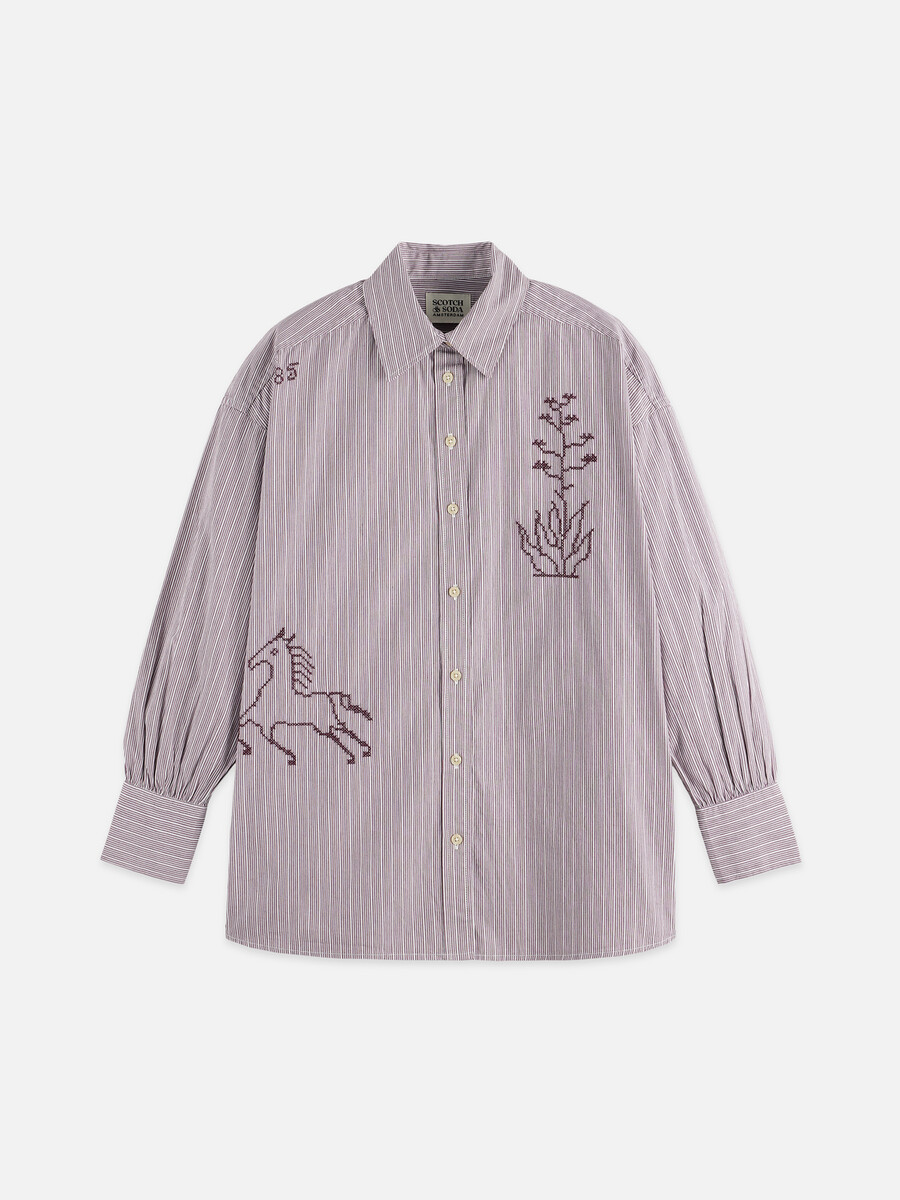 camisa de novia bordada