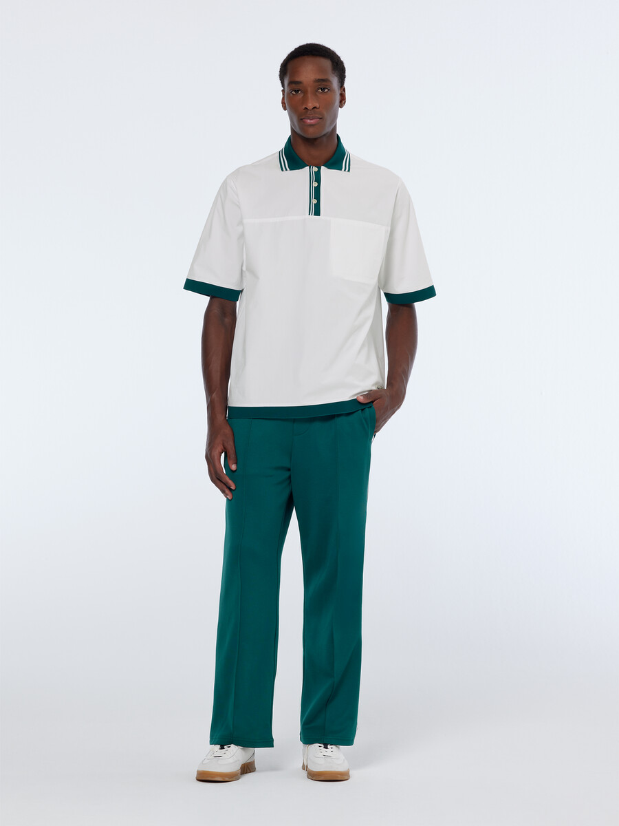 polo de popelina en contraste de corte relajado