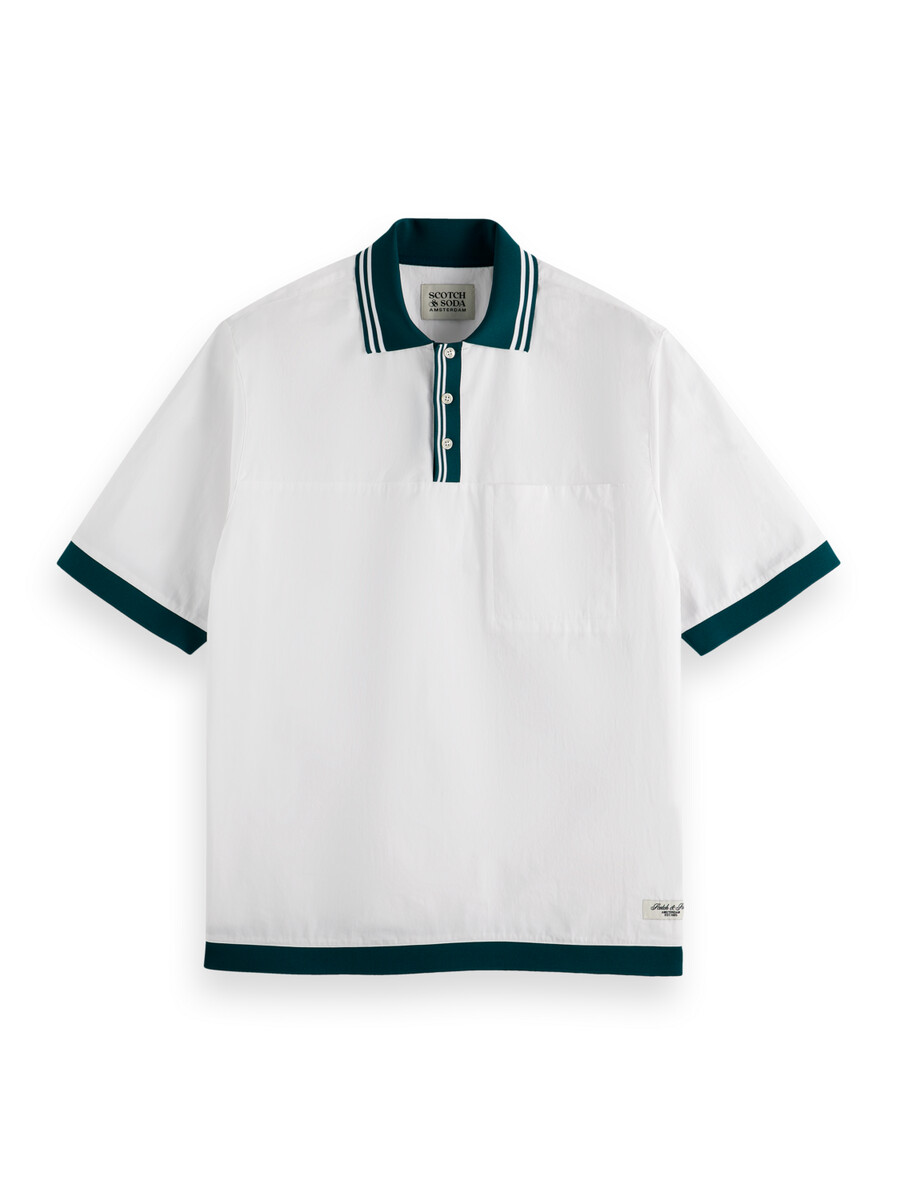 polo de popelina en contraste de corte relajado