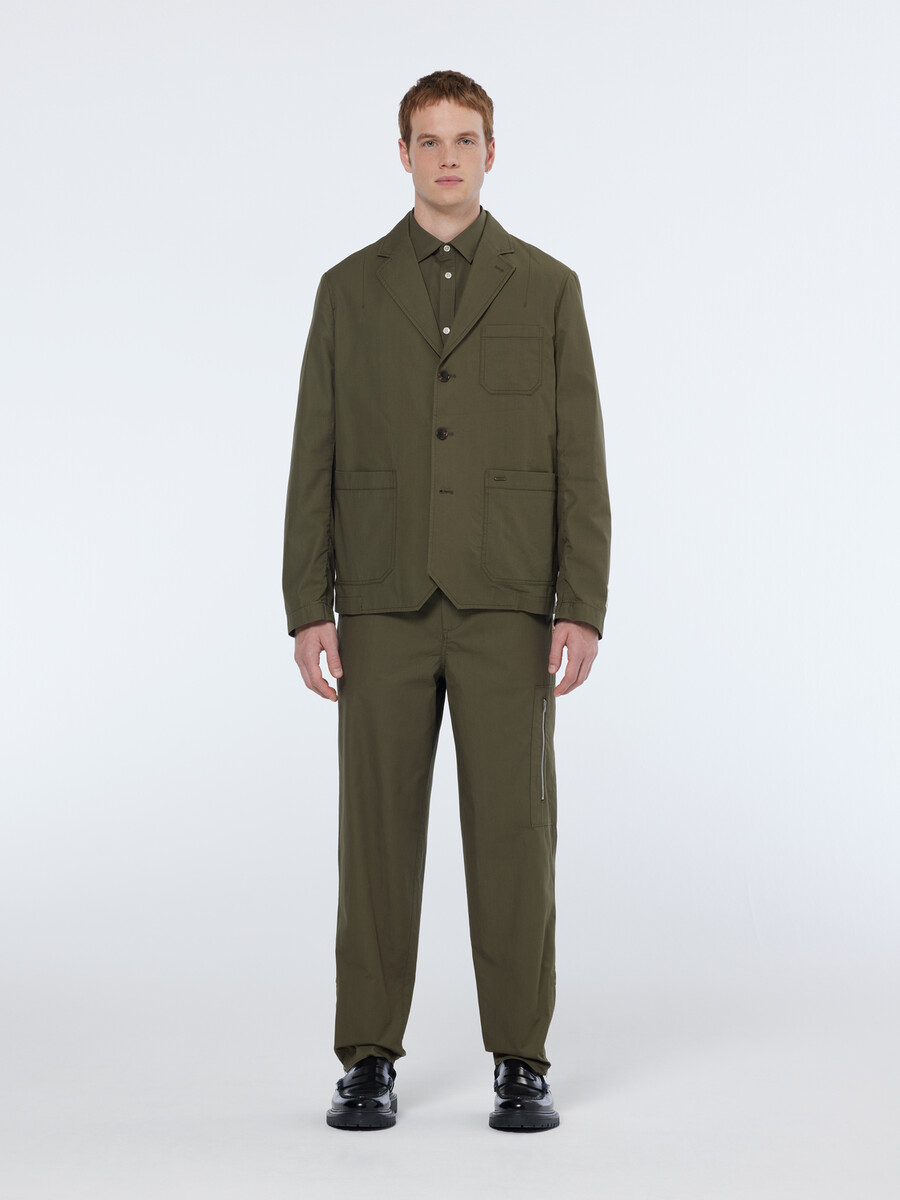 blazer militar de algodón antidesgarro sin estructura y corte relajado