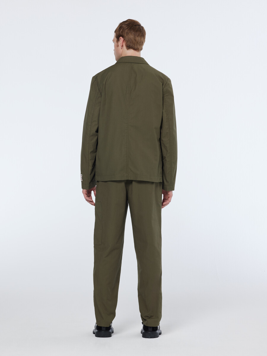 blazer militar de algodón antidesgarro sin estructura y corte relajado