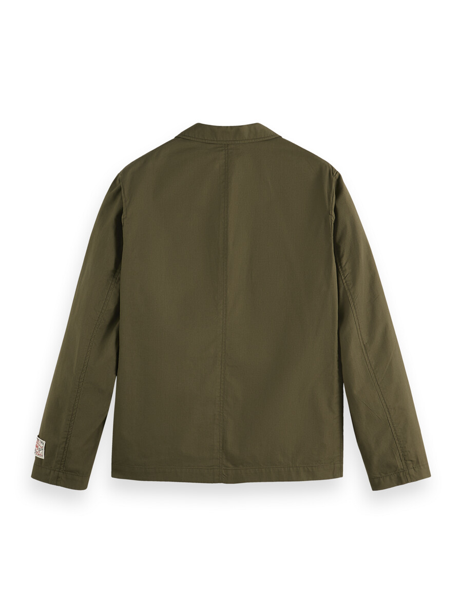 blazer militar de algodón antidesgarro sin estructura y corte relajado