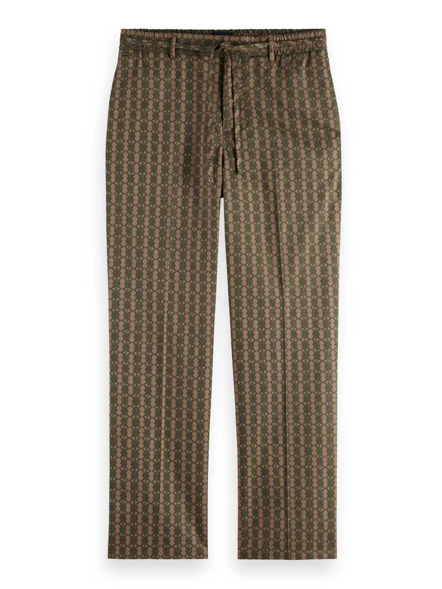 jogger de mezcla de algodón estampado de corte recto