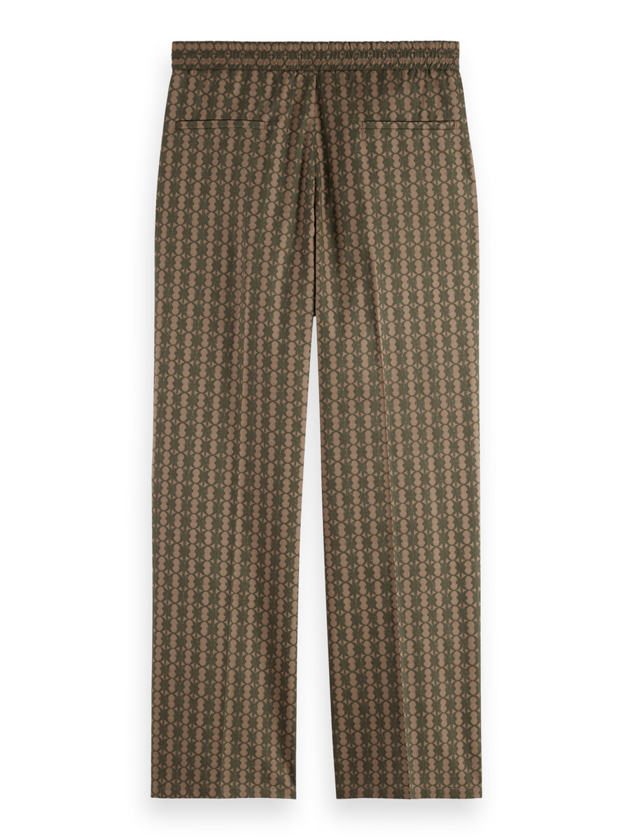 jogger de mezcla de algodón estampado de corte recto