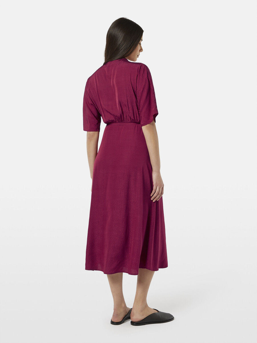 vestido cruzado midi de jacquard
