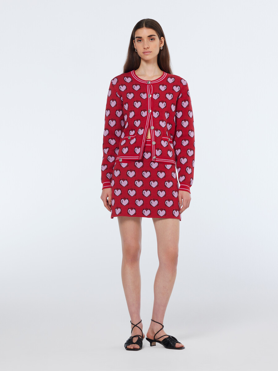 falda con estampado de corazones de scotch soda x burton morris