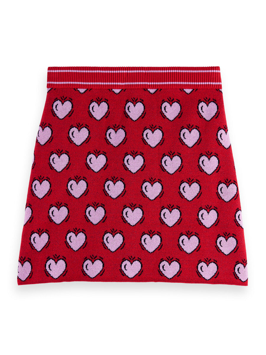 falda con estampado de corazones de scotch soda x burton morris