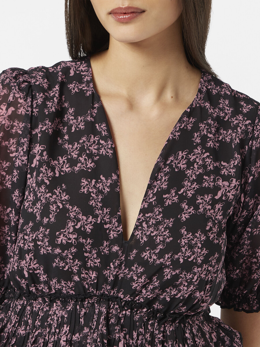 minivestido plisado floral