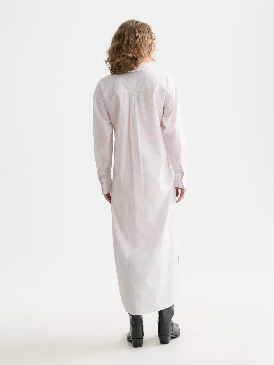 vestido camisero de corte relajado con lazo