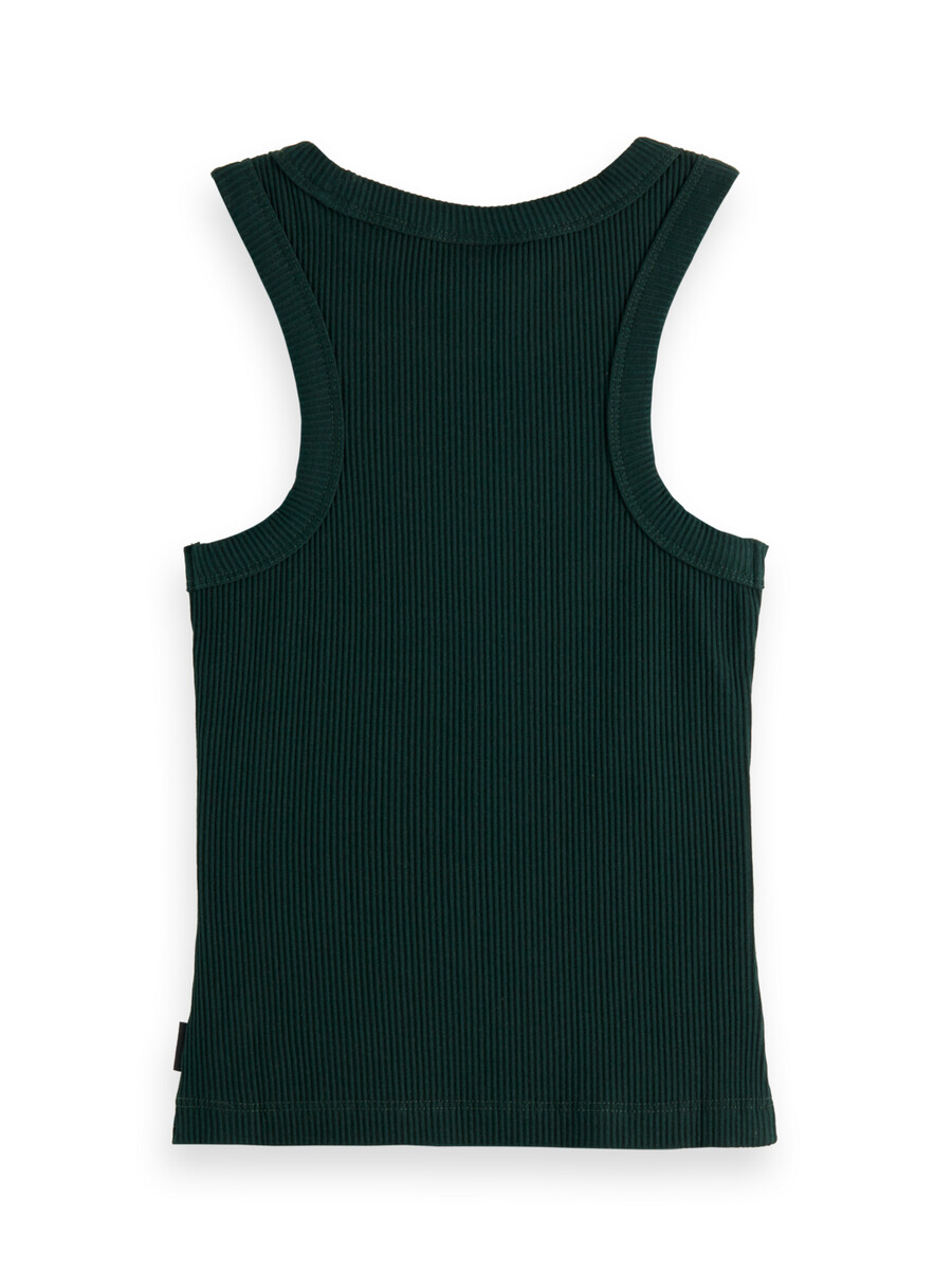 camiseta de tirantes ajustada acanalada para niña