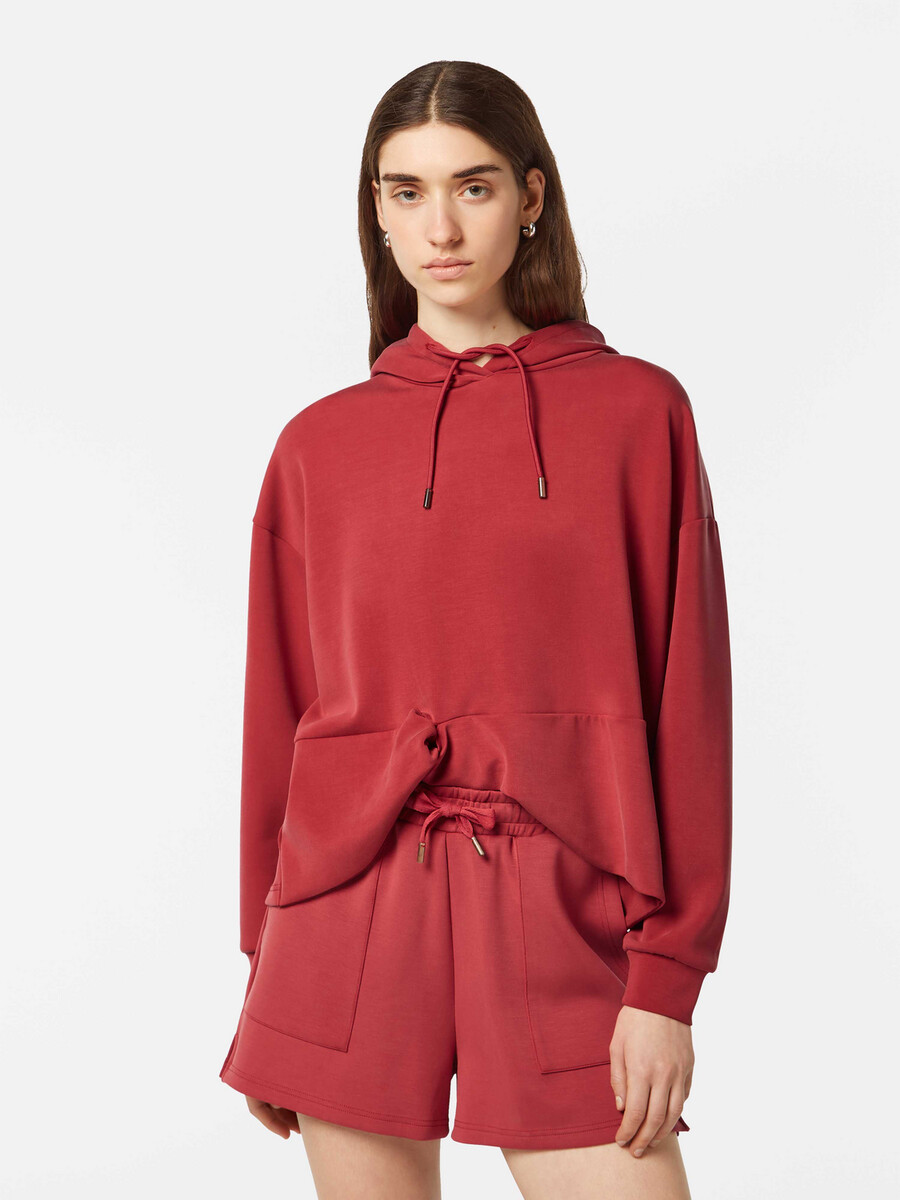 sudadera con capucha de tencel con dobladillo retorcido