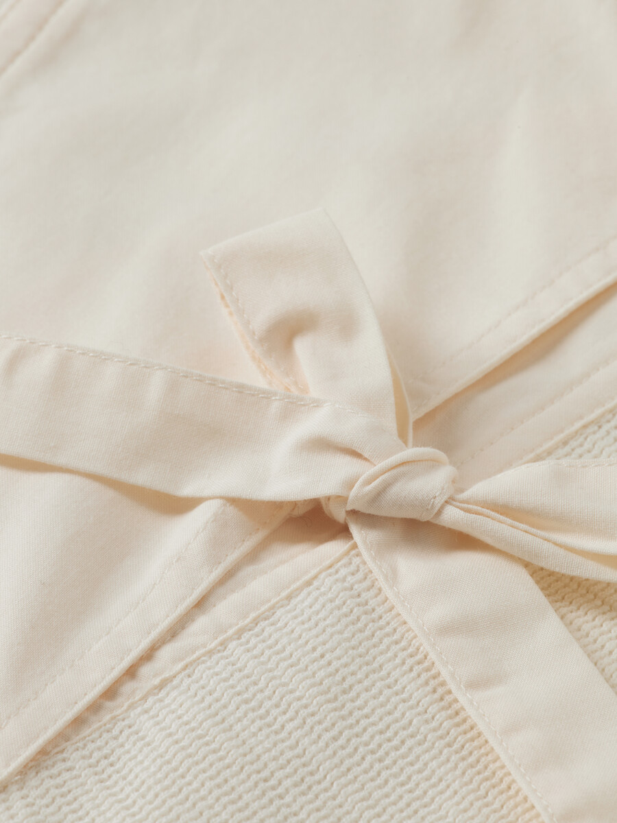 sudadera de cuello abierto con tapeta delantera tejida