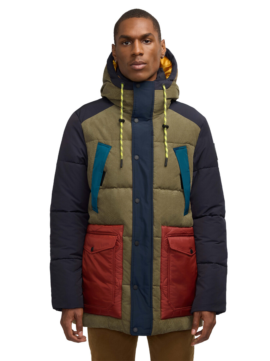 parka acolchada de técnica mixta arza