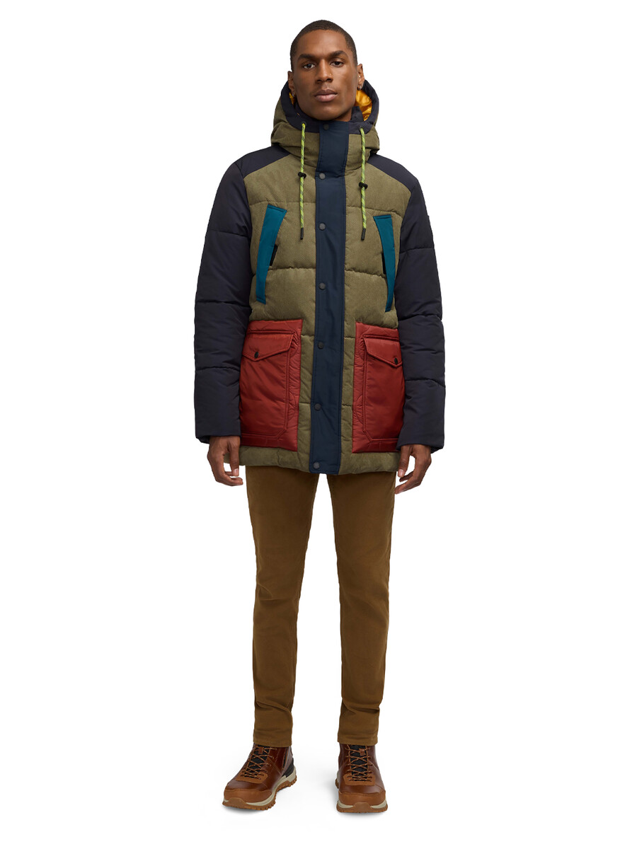 parka acolchada de técnica mixta arza