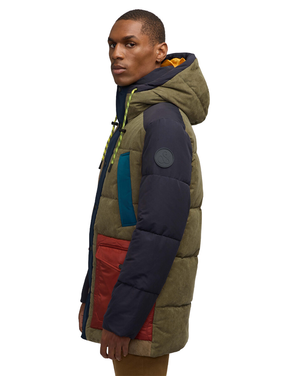 parka acolchada de técnica mixta arza