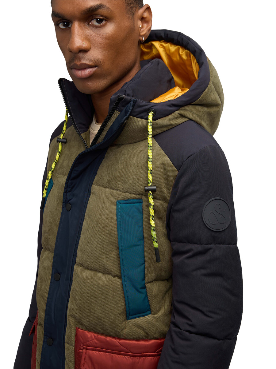parka acolchada de técnica mixta arza