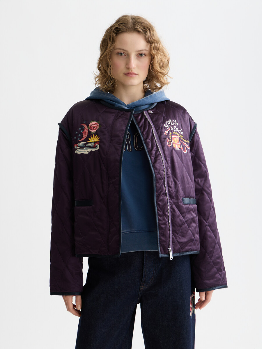 chaqueta reversible bordada de recuerdo del 40.º aniversario