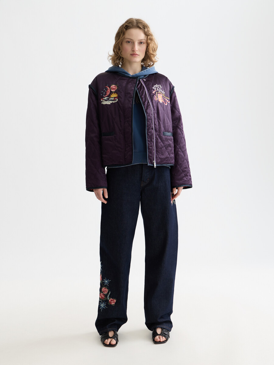 chaqueta reversible bordada de recuerdo del 40.º aniversario
