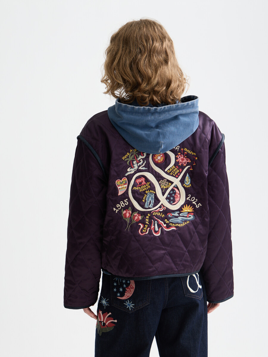 chaqueta reversible bordada de recuerdo del 40.º aniversario