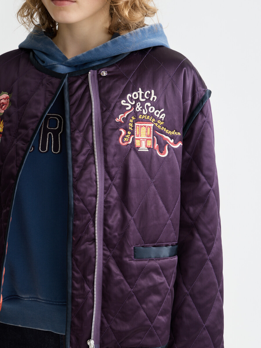 chaqueta reversible bordada de recuerdo del 40.º aniversario