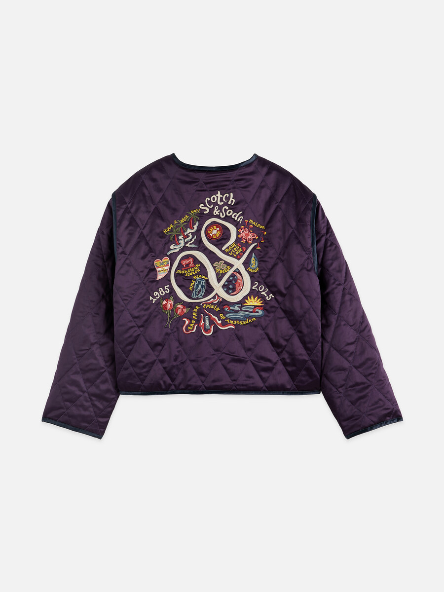 chaqueta reversible bordada de recuerdo del 40.º aniversario