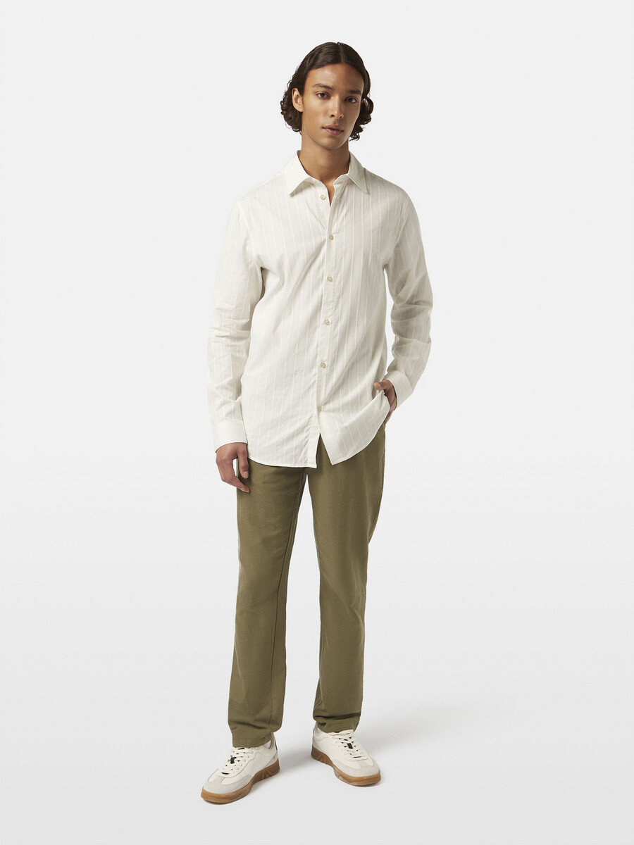 pantalón deportivo recto de lino y algodón warren