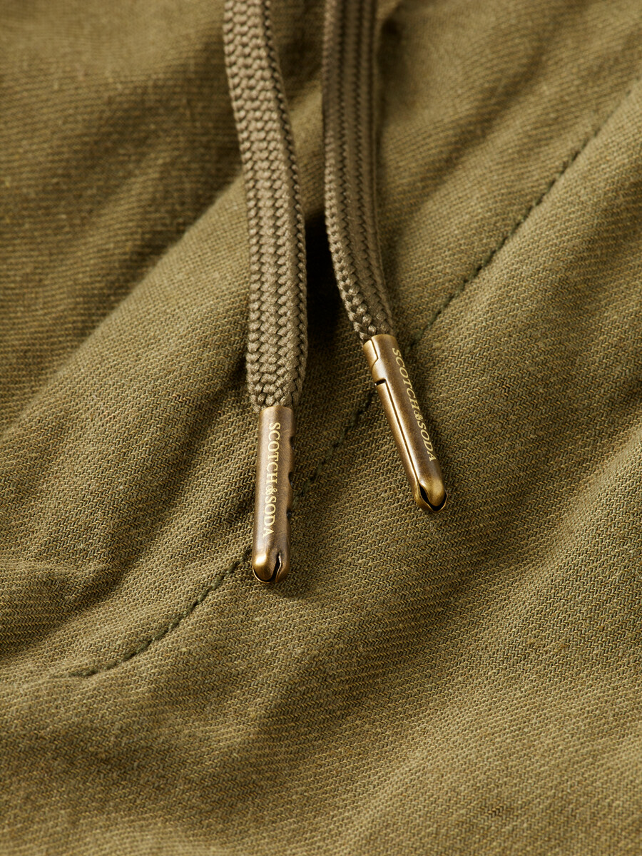 pantalón deportivo recto de lino y algodón warren