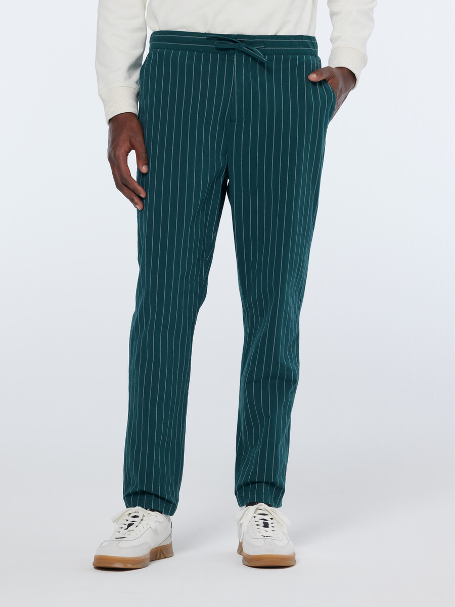 pantalón deportivo de raya diplomática de mezcla de algodón fave