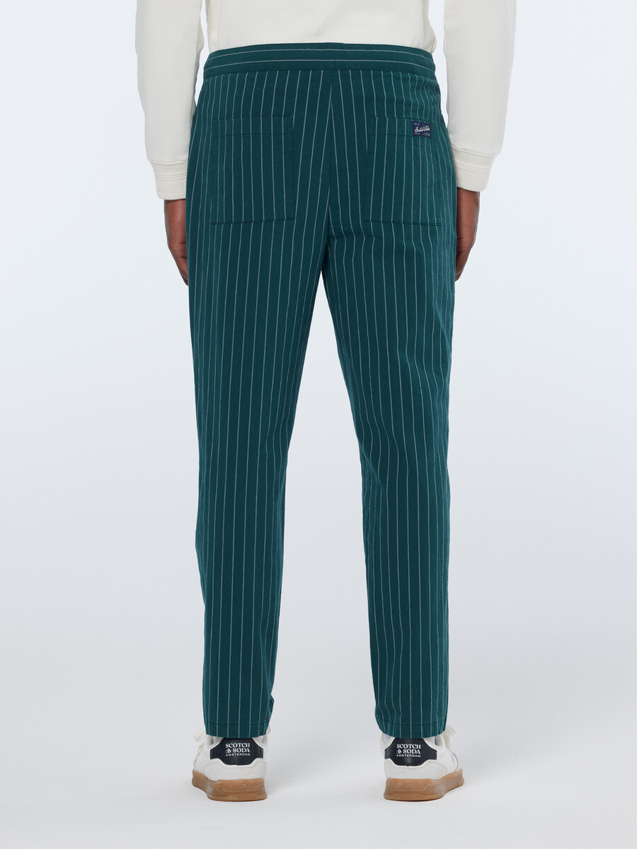 pantalón deportivo de raya diplomática de mezcla de algodón fave