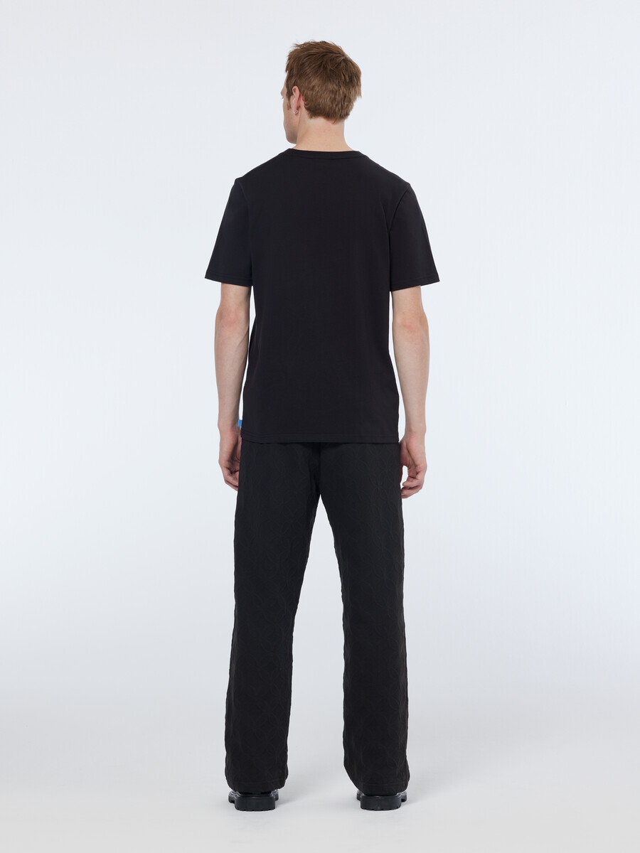 pantalón deportivo recto y relajado de felpa jacquard