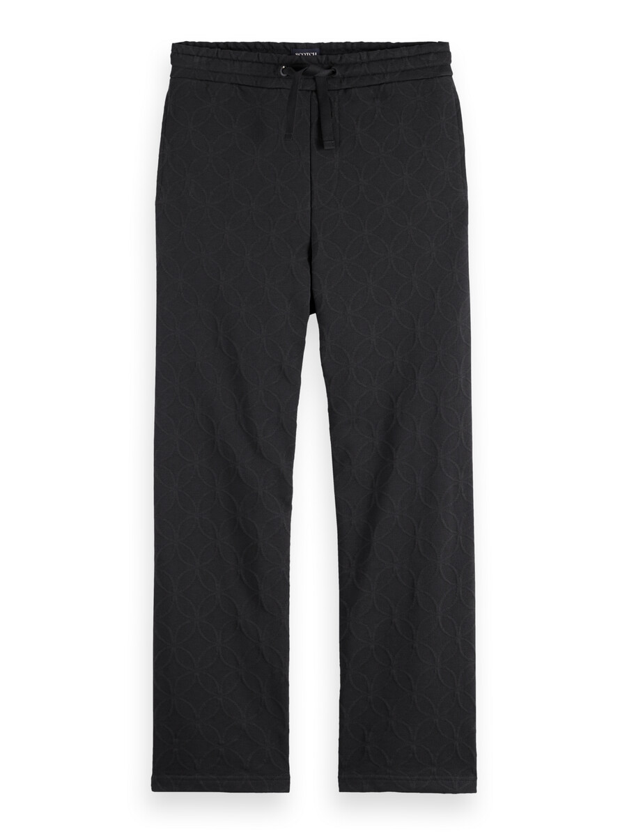 pantalón deportivo recto y relajado de felpa jacquard
