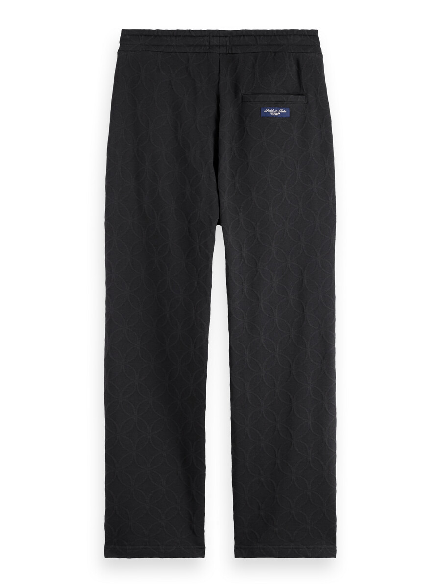pantalón deportivo recto y relajado de felpa jacquard