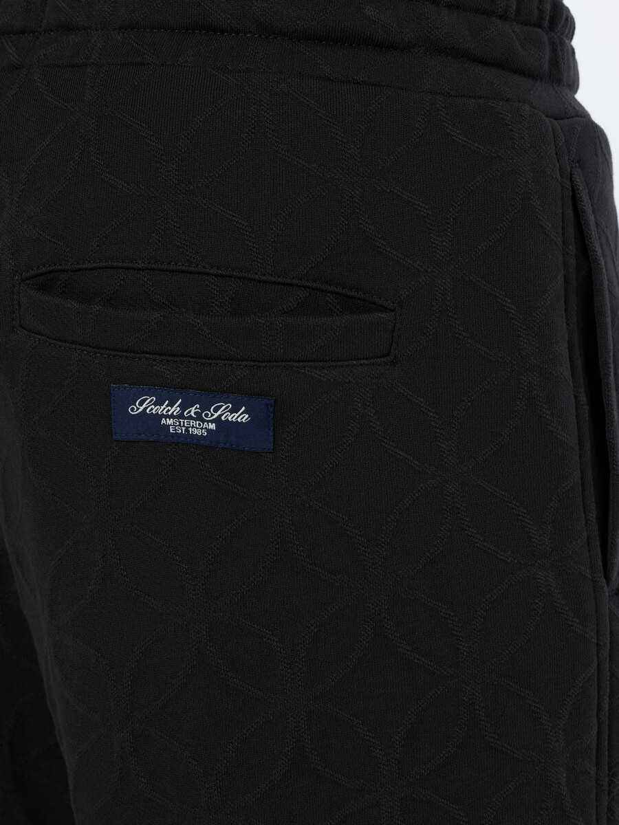 pantalón deportivo recto y relajado de felpa jacquard