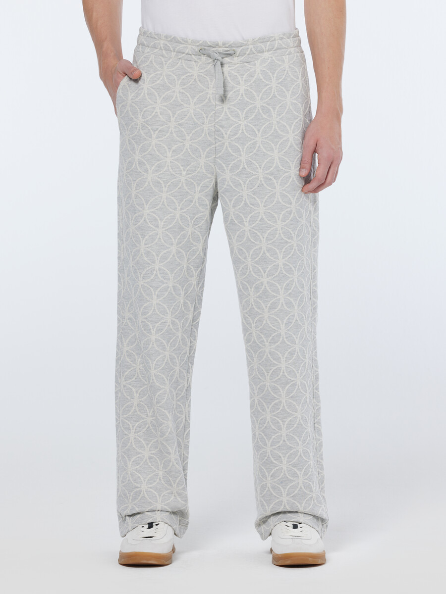pantalón deportivo recto y relajado de felpa jacquard
