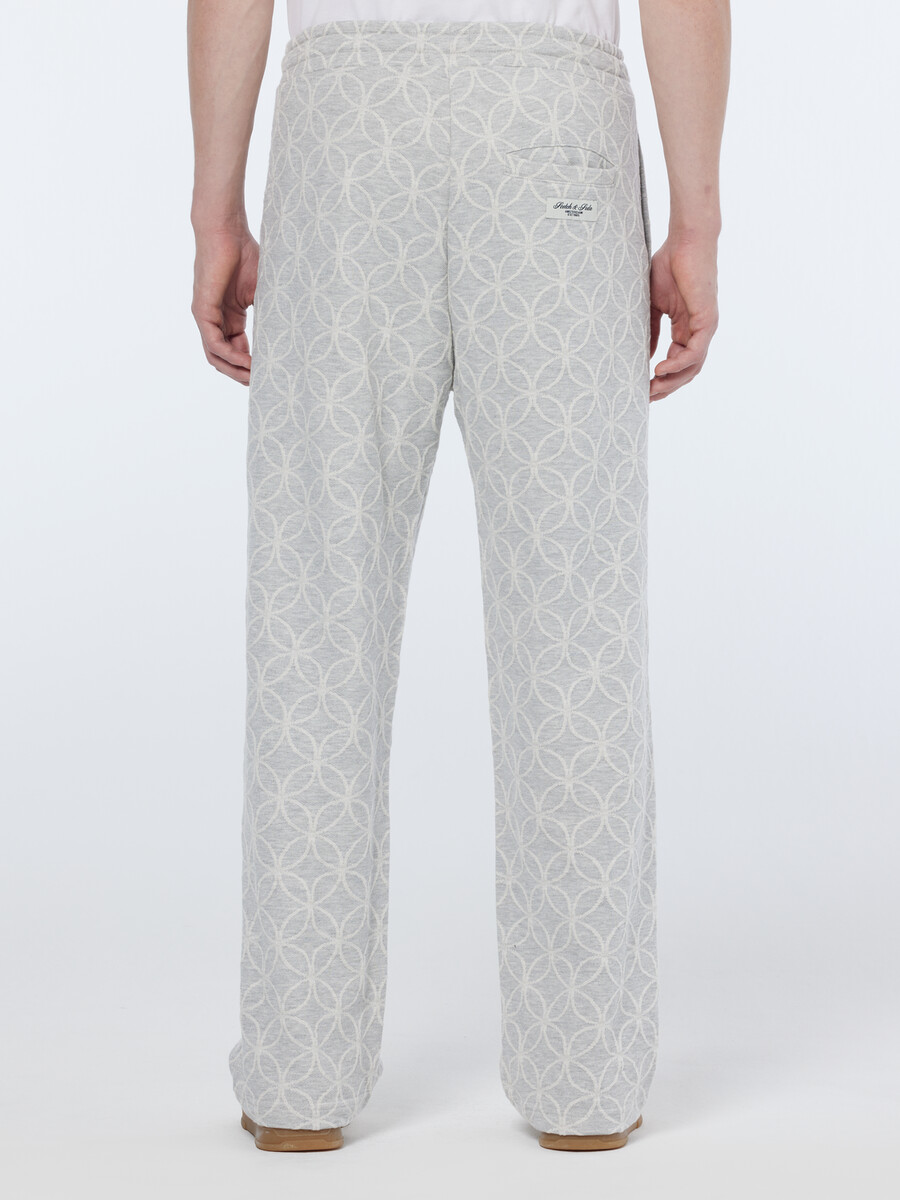 pantalón deportivo recto y relajado de felpa jacquard