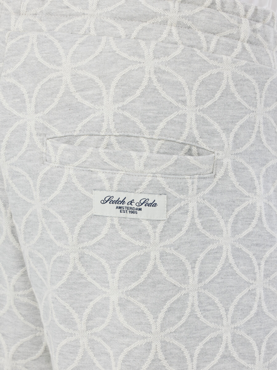 pantalón deportivo recto y relajado de felpa jacquard