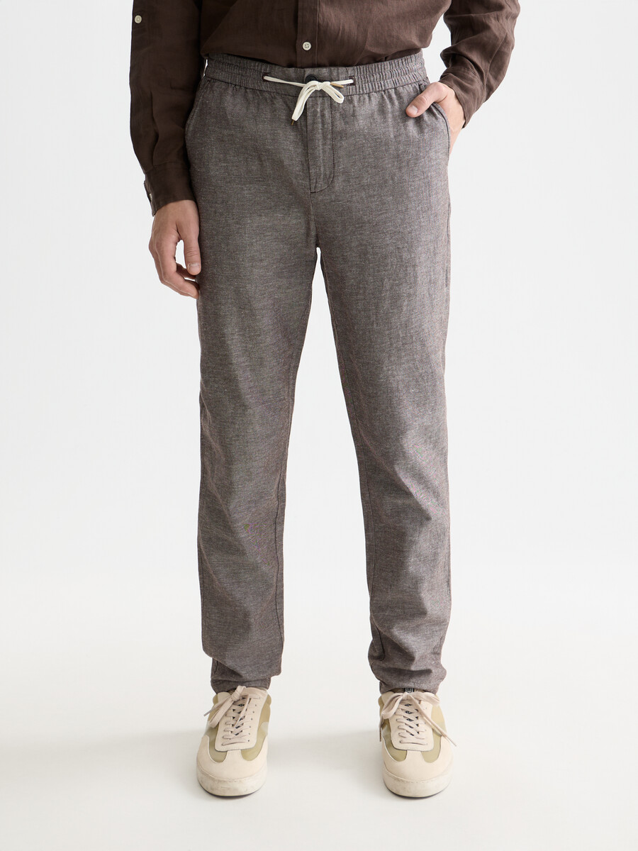 pantalón deportivo de algodón y lino warren seasonal core