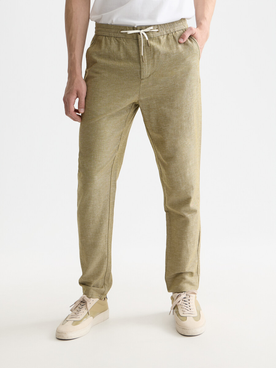 pantalón deportivo de algodón y lino warren seasonal core