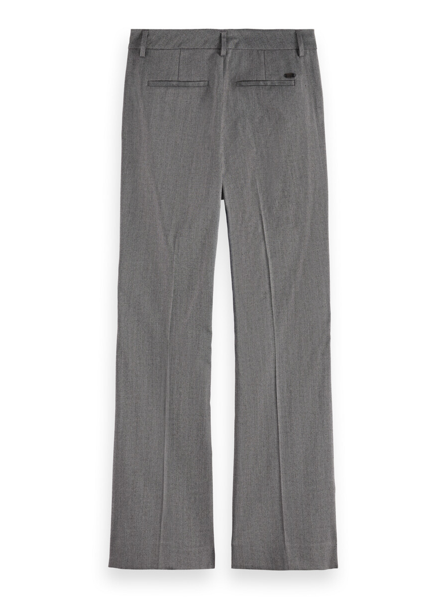 pantalón acampanado de tiro alto con diseño de espiga violeta