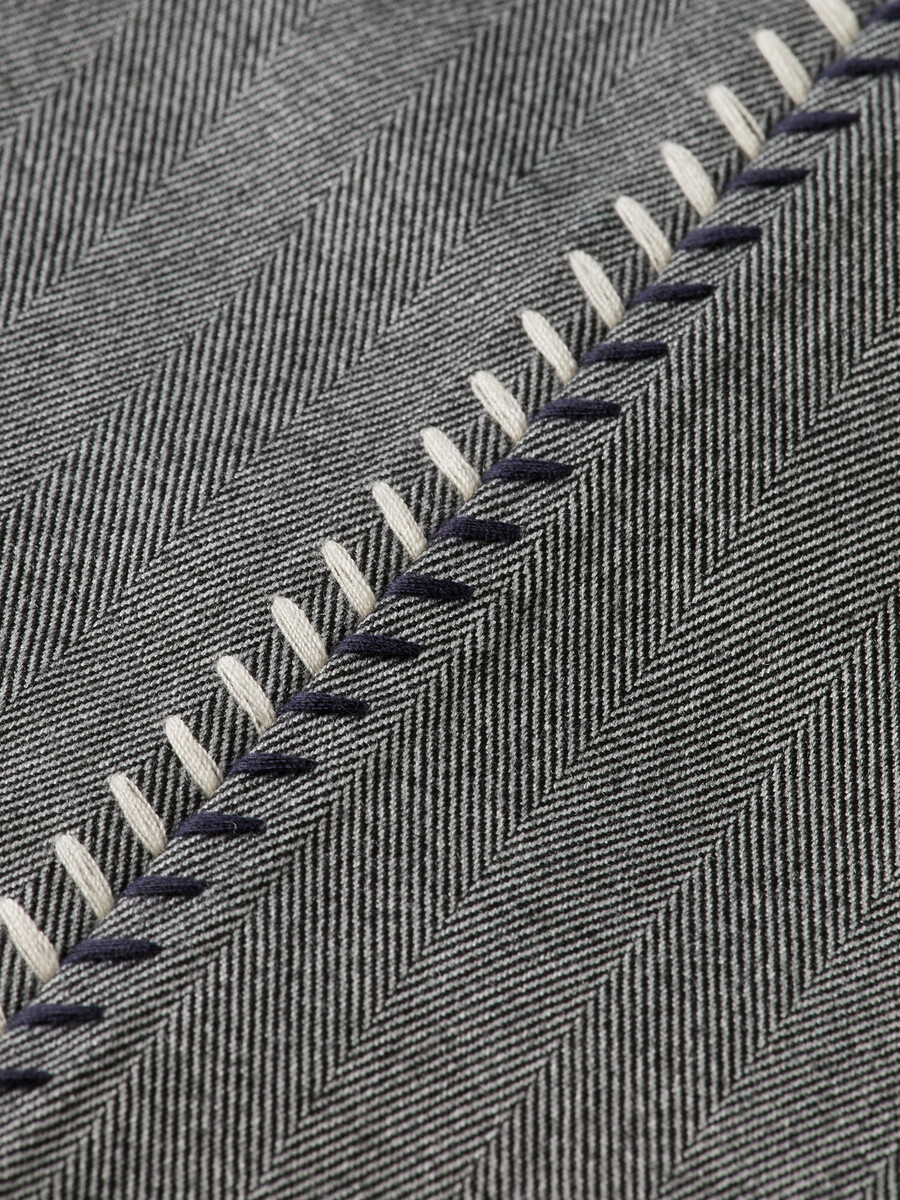 pantalón acampanado de tiro alto con diseño de espiga violeta