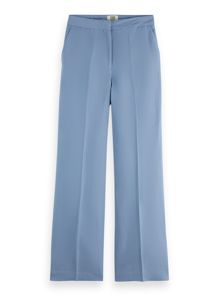 edie - pantalón drapeado de tiro alto y pierna ancha