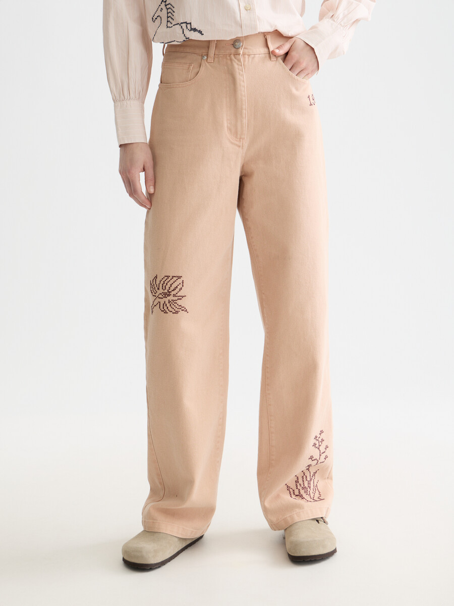the ripple - pantalones rectos de tiro alto