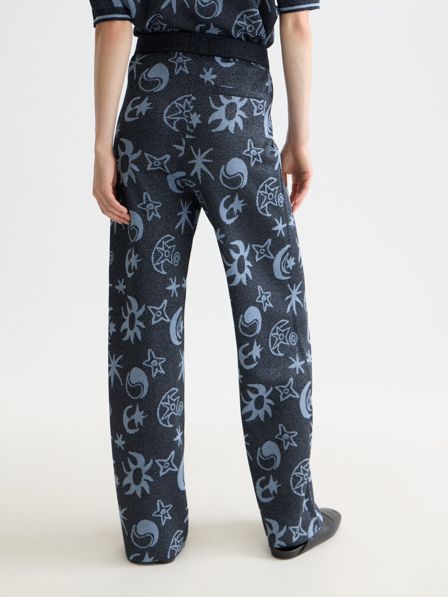 pantalones de punto jacquard