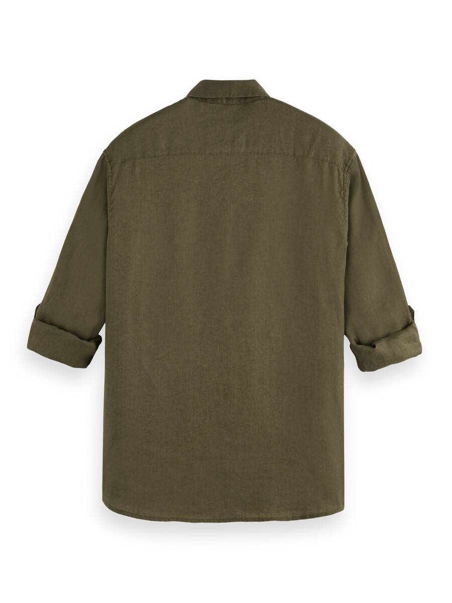 camisa de lino de corte regular