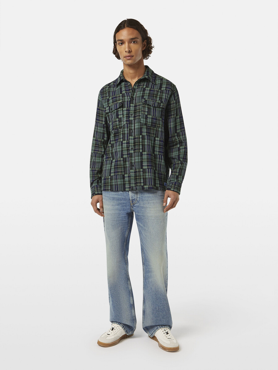 camisa de patchwork de corte relajado