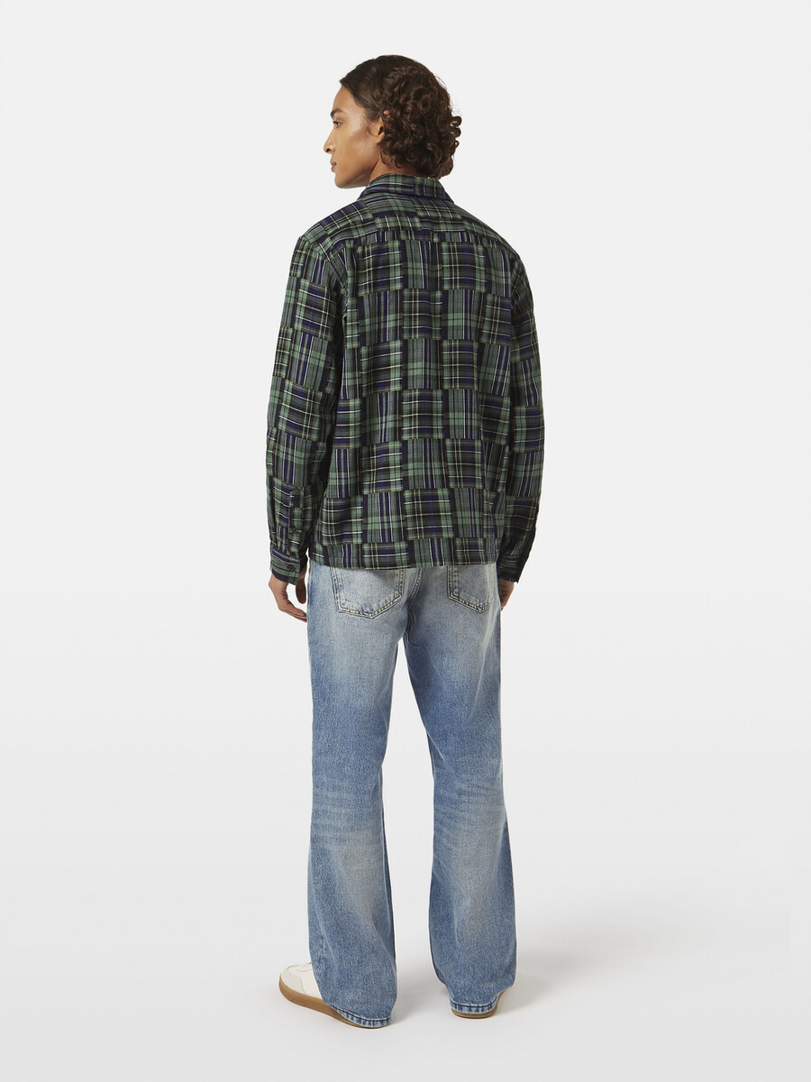 camisa de patchwork de corte relajado