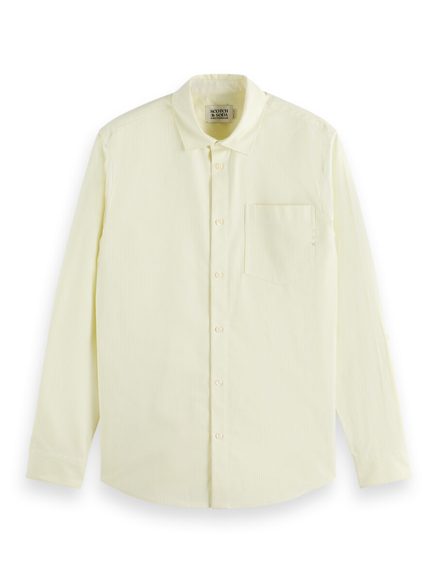 camisa oxford de rayas de corte regular