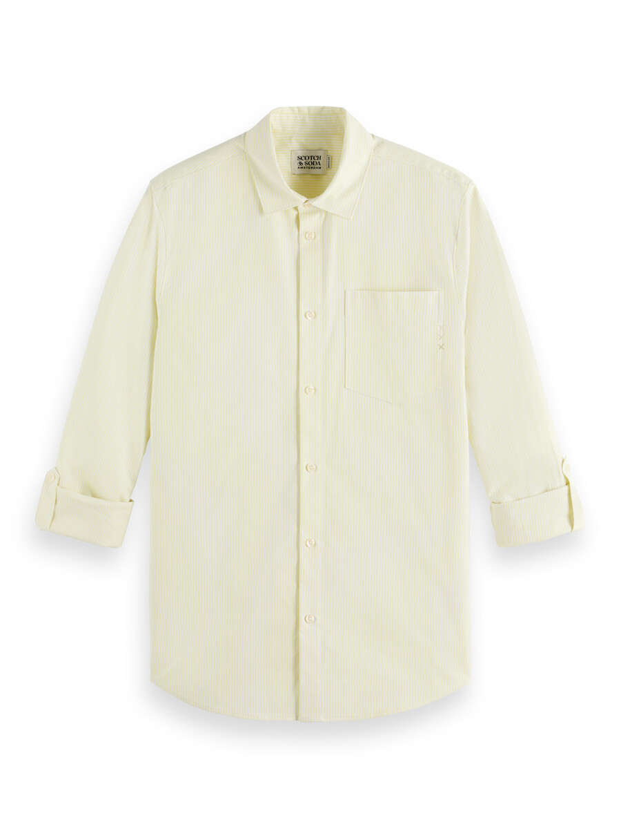 camisa oxford de rayas de corte regular