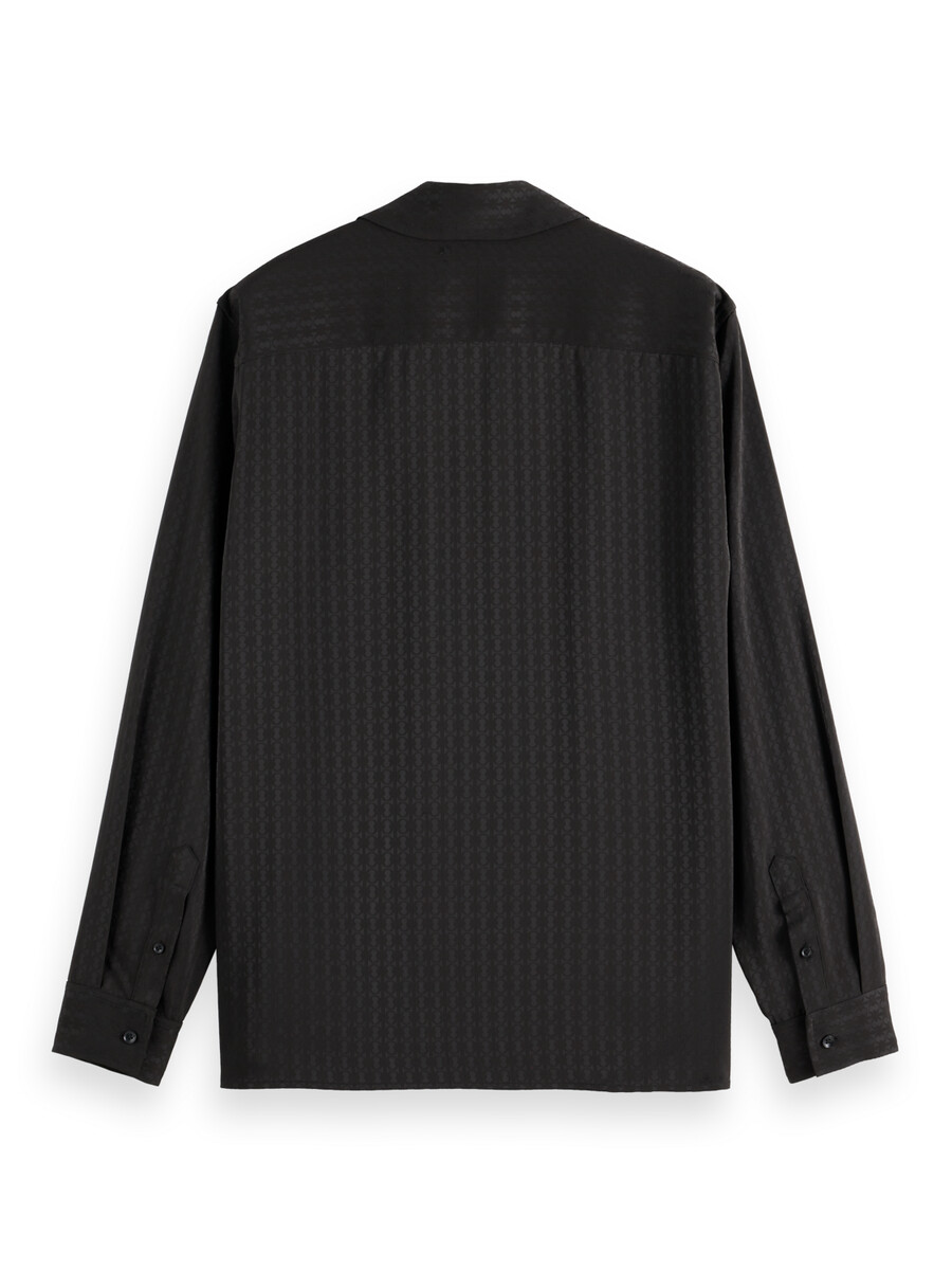 camisa de satén de corte relajado en jacquard